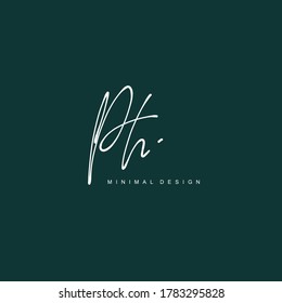 P H PH Initial handwriting or handwritten logo for identity. Logo with signature and hand drawn style.
