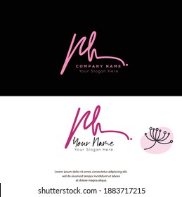 P H PH Initial letter handwriting and signature logo. Beauty vector initial logo .Fashion, boutique, floral and botanical