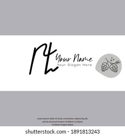 P H PH Initial letter handwriting and signature logo. Beauty vector initial logo .Fashion, boutique, floral and botanical