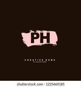 P H PH Initial logo template vector