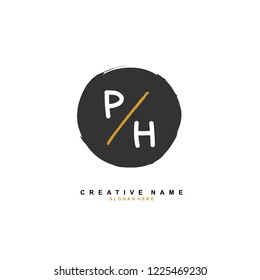 P H PH Initial logo template vector