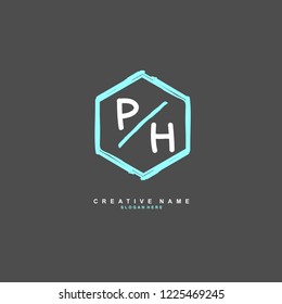 P H PH Initial logo template vector
