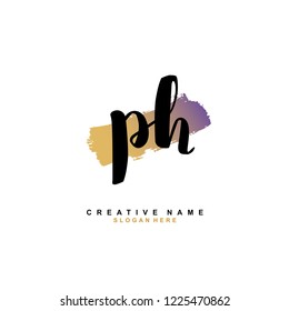 P H PH Initial logo template vector