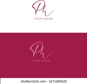 P H PH initial logo signature template vector. Handwriting concept logo.