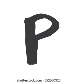 'P' Hand written Marker alphabet vector