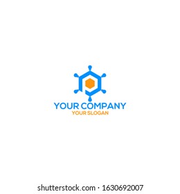 P Hexagon Light Bulb Logo Design Vector
