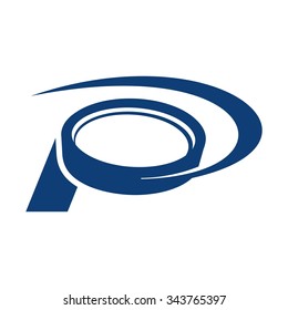 p as hockey logo vector.