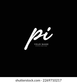 P, I, PI Erstmalige Briefhandschrift und Vektor-Logo