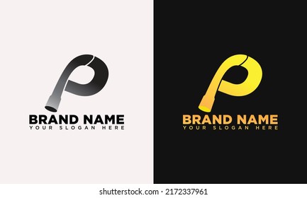 P Icon Or Logo Or App Design With Vector Pipe Design. P Letter Logo. I Letter Logo. Pipeline Logo.