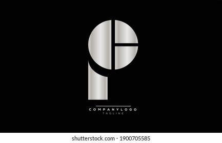 P icon monogram letter text alphabet logo design