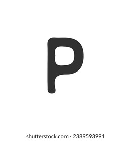 P icon. P sign. Simple style P company poster background symbol. P brand logo design element. 