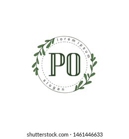 P Initial beauty floral logo template