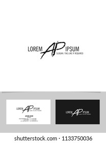 A P Initial brush logo vector template