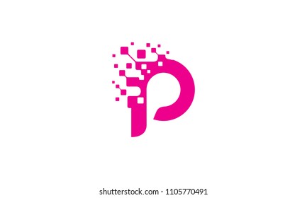 P Initial Digital Logo