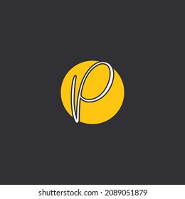 P Initial handwriting logo Logo With Circle