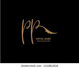P P Initial Handwriting Logo Template