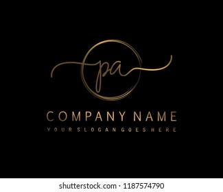 P A Initial handwriting logo vector