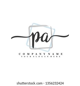 P A Initial handwriting logo vector