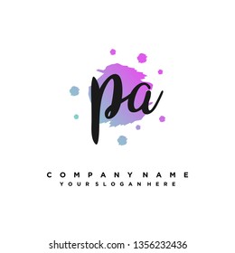 P A Initial handwriting logo vector