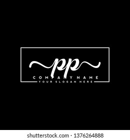 P P Initial handwriting logo vector