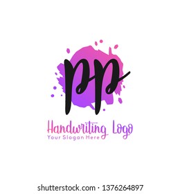 P P Initial handwriting logo vector