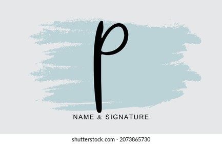 P P Initial handwriting logo vector. Hand lettering for designs.