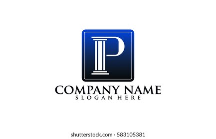 P initial law firm simple logo