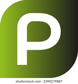 P initial leaf, gradient square modern logo design
