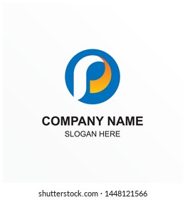 P Initial letter with abstract circle logo vector