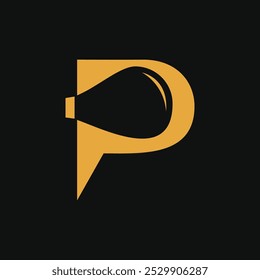 P Initial Letter with creative bulb Logo vector element. Initial letter bulb Logo Template 