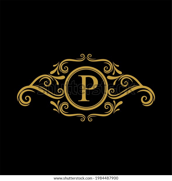 P Initial Letter Luxury Golden Monogram Stock Vector (Royalty Free ...