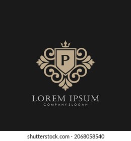 P Initial Letter Luxury Logo template in vector art for Restaurant, Royalty, Boutique, Cafe, Hotel, Heraldic, Jewelry, Fashion and other vector illustration art