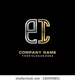 P I initial letter, modern logo design template vector