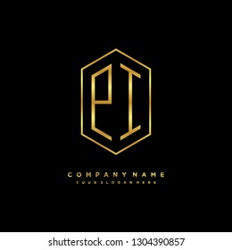 P I initial letter, modern logo design template vector
