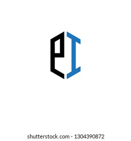 P I initial letter, modern logo design template vector
