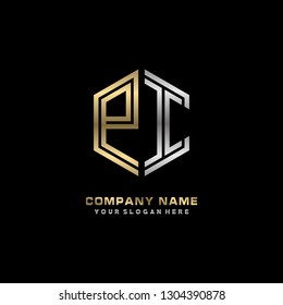 P I initial letter, modern logo design template vector