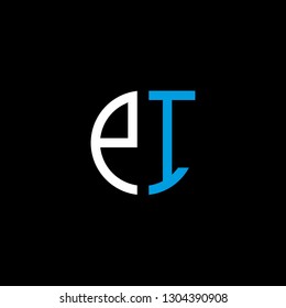 P I initial letter, modern logo design template vector