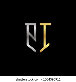 P I initial letter, modern logo design template vector