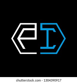P I initial letter, modern logo design template vector