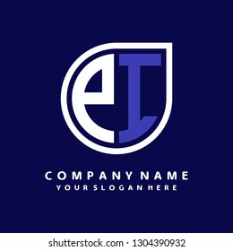 P I initial letter, modern logo design template vector