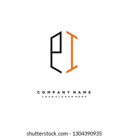 P I initial letter, modern logo design template vector