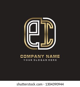 P I initial letter, modern logo design template vector