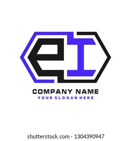 P I initial letter, modern logo design template vector