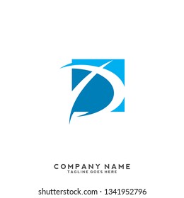 P initial letter, modern logo design template