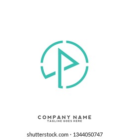 P initial letter, modern logo design template