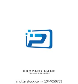 P initial letter, modern logo design template