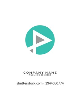 P initial letter, modern logo design template