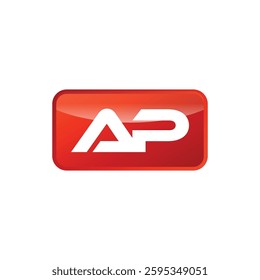 A P Initial Letter Rectangle Shape Logo Template