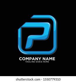 P initial logo clean and modern design