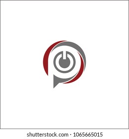 p initial logo design,power logo,p security logo